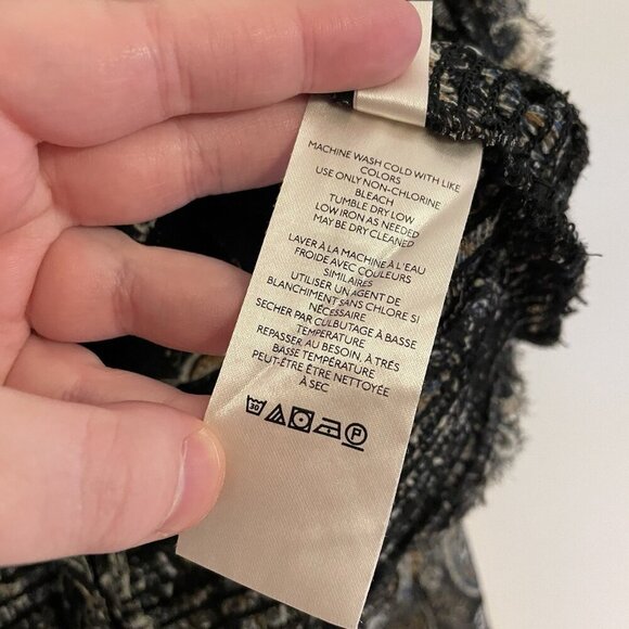 Free People Women M Black Paisley Boho Long Sleeve Smocked Lolita Peasant Top - Picture 8 of 10